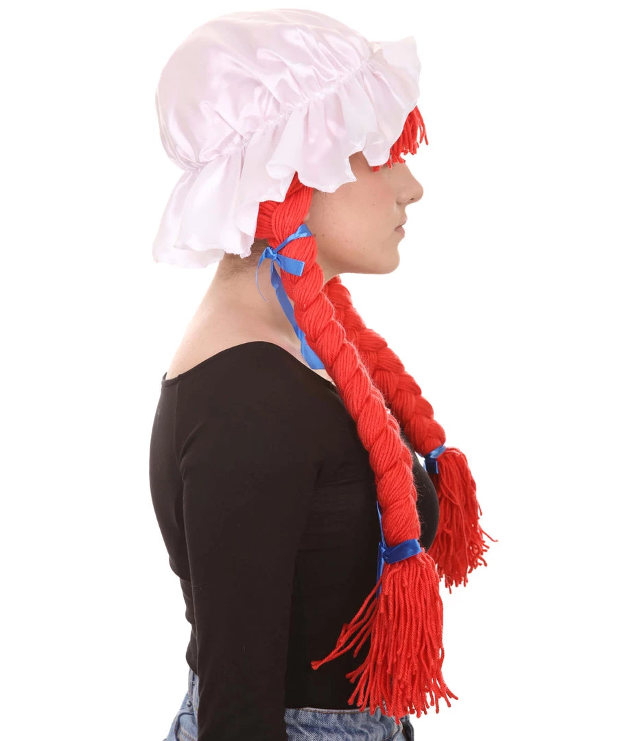 HPO Womens Braided Rag Doll Wig | Red Storybook & Fairytale Halloween Wigs 6 HPO Womens Braided Rag Doll Wig | Red Storybook & Fairytale Halloween Wigs