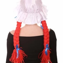 HPO Womens Braided Rag Doll Wig | Red Storybook & Fairytale Halloween Wigs 12 HPO Womens Braided Rag Doll Wig | Red Storybook & Fairytale Halloween Wigs