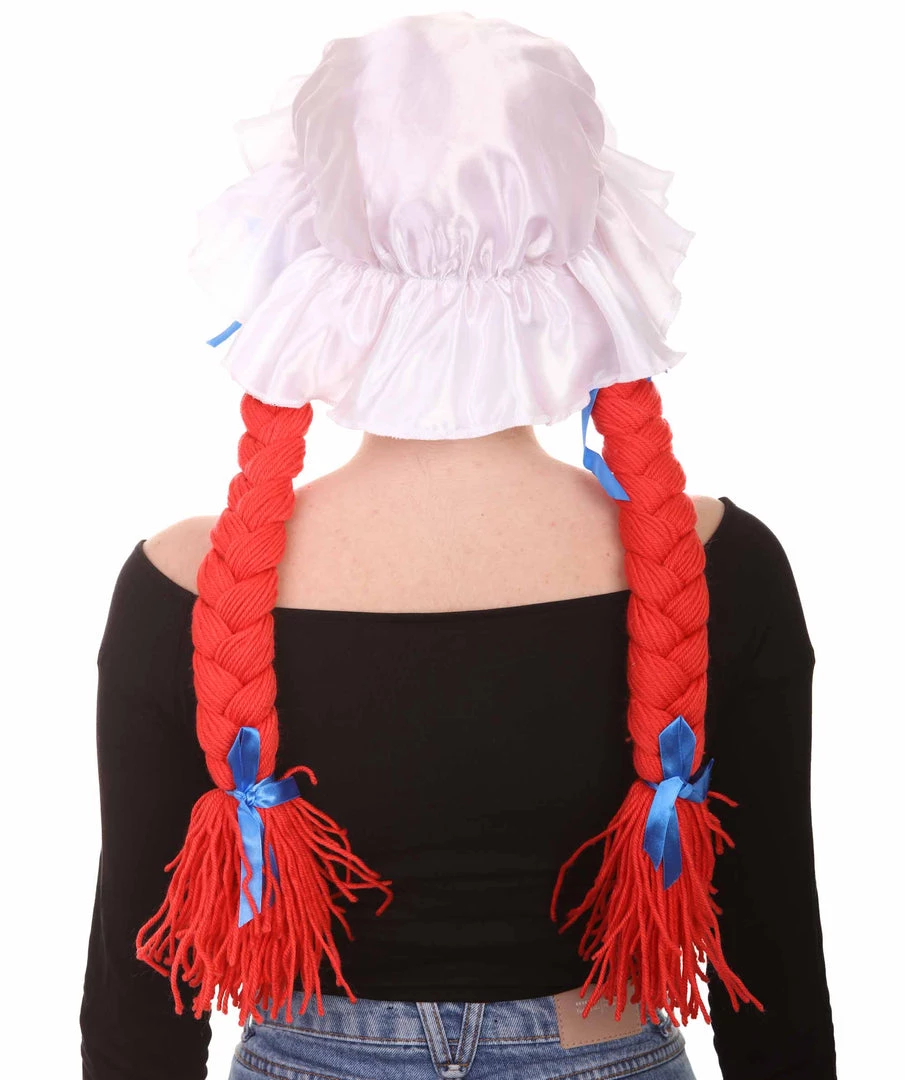 HPO Womens Braided Rag Doll Wig | Red Storybook & Fairytale Halloween Wigs 4 HPO Womens Braided Rag Doll Wig | Red Storybook & Fairytale Halloween Wigs