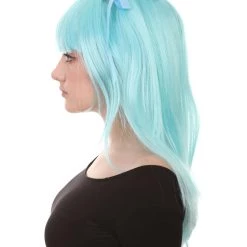 HPO Game Womens Wig | Light Blue Cosplay Wig | Premium Breathable Capless Cap Men's
