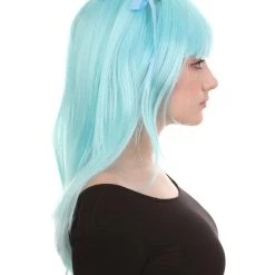 HPO Game Womens Wig | Light Blue Cosplay Wig | Premium Breathable Capless Cap Men's