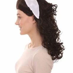 HPO 60's Homemaker Womens Wig | Dark Brown Vintage Wig | Premium Breathable Capless Cap Women's