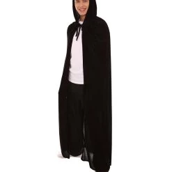 HPO Adult Men's Grim Reaper Hooded Cape Costume | Black Halloween Costume