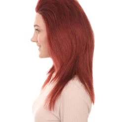 HPO 80s Dark Auburn Rock Diva Womens Wig | Long Cosplay Halloween Wig | Premium Breathable Capless Cap Men's