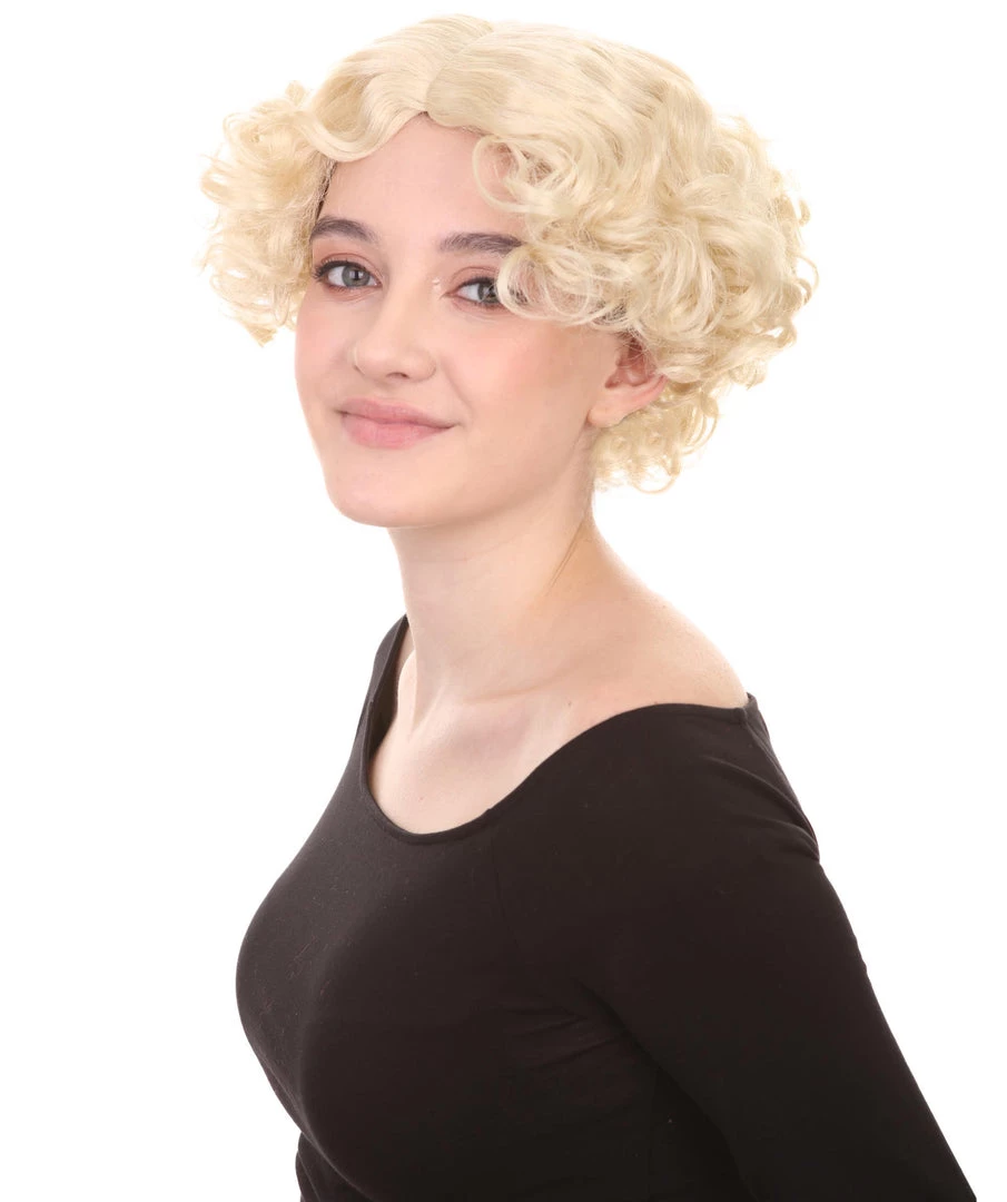 HPO Sexy Womens Wig | Curly Blonde Short Celebrity Wig | Premium Breathable Capless Cap 3 HPO Sexy Womens Wig | Curly Blonde Short Celebrity Wig | Premium Breathable Capless Cap