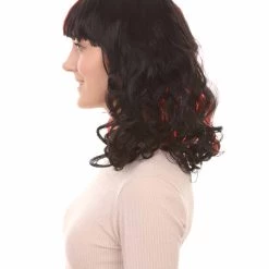 HPO Half Red And Half Black Long Curly Anime Womens Wigs | Cartoon Stage/Event Fancy Halloween Wig | Premium Breathable Capless Cap Women's 11 HPO Half Red And Half Black Long Curly Anime Womens Wigs | Cartoon Stage/Event Fancy Halloween Wig | Premium Breathable Capless Cap Women's