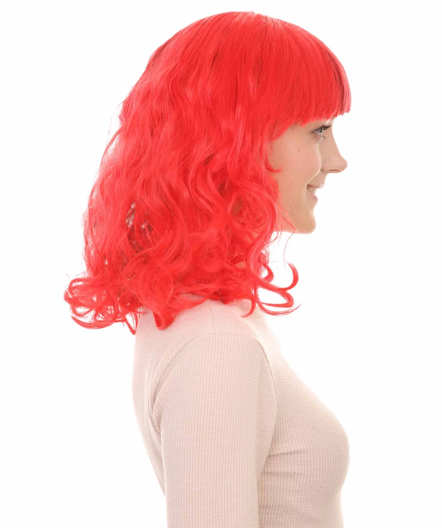 HPO Half Red And Half Black Long Curly Anime Womens Wigs | Cartoon Stage/Event Fancy Halloween Wig | Premium Breathable Capless Cap Women's 5 HPO Half Red And Half Black Long Curly Anime Womens Wigs | Cartoon Stage/Event Fancy Halloween Wig | Premium Breathable Capless Cap Women's