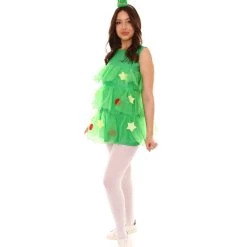 HPO Adult Women's Tree Dress Holiday Costume | Multi Christmas Costume 10 HPO Adult Women's Tree Dress Holiday Costume | Multi Christmas Costume