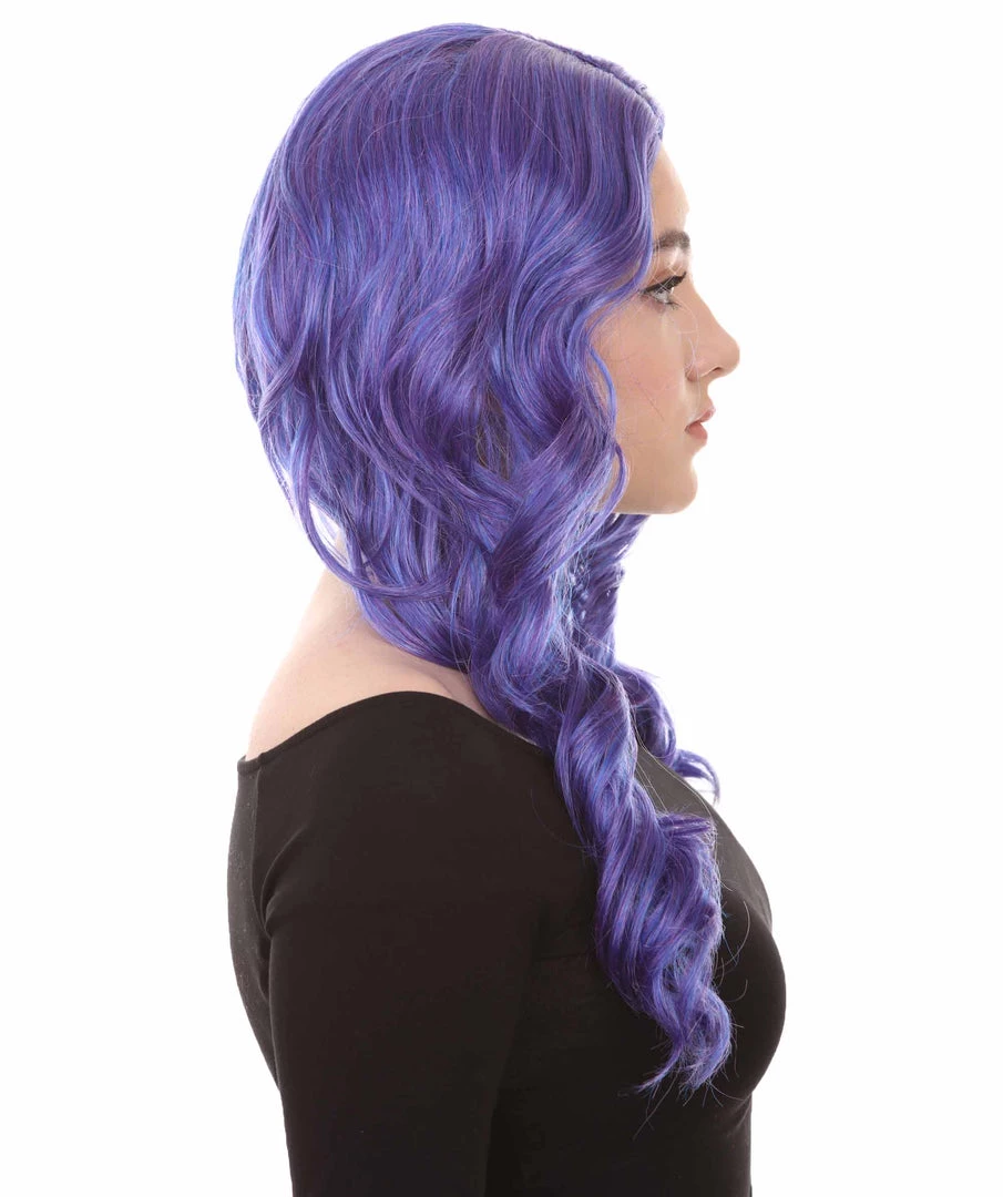 HPO Women's Long Curly Purple Womens Wig | Fancy Party Event Ready Halloween Wig | Premium Breathable Capless Cap 5 HPO Women's Long Curly Purple Womens Wig | Fancy Party Event Ready Halloween Wig | Premium Breathable Capless Cap