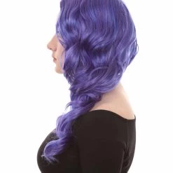 HPO Women's Long Curly Purple Womens Wig | Fancy Party Event Ready Halloween Wig | Premium Breathable Capless Cap 11 HPO Women's Long Curly Purple Womens Wig | Fancy Party Event Ready Halloween Wig | Premium Breathable Capless Cap