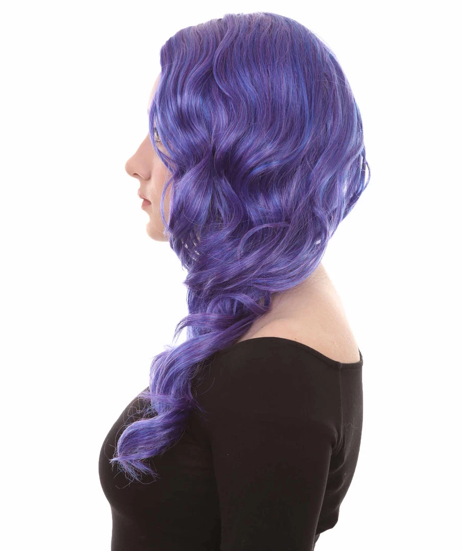 HPO Women's Long Curly Purple Womens Wig | Fancy Party Event Ready Halloween Wig | Premium Breathable Capless Cap 3 HPO Women's Long Curly Purple Womens Wig | Fancy Party Event Ready Halloween Wig | Premium Breathable Capless Cap