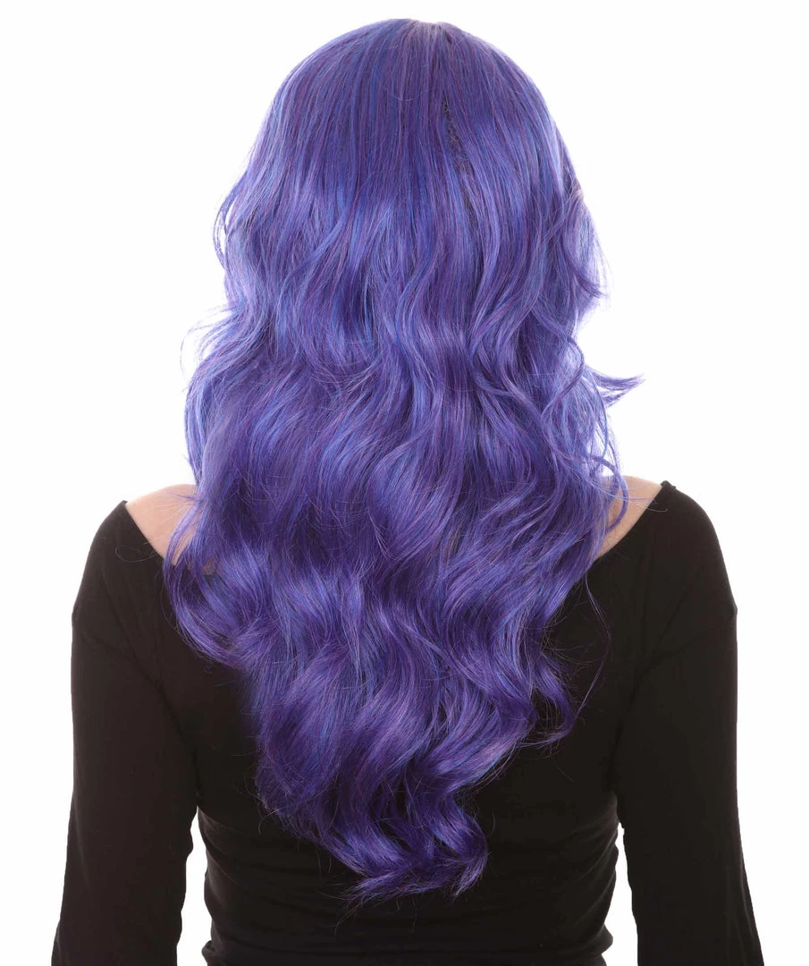 HPO Women's Long Curly Purple Womens Wig | Fancy Party Event Ready Halloween Wig | Premium Breathable Capless Cap 4 HPO Women's Long Curly Purple Womens Wig | Fancy Party Event Ready Halloween Wig | Premium Breathable Capless Cap