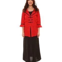 HPO Adult Women's Vampire Costume | Black & Red Halloween Costume