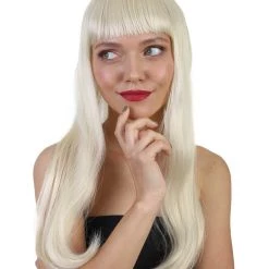 HPO Women's Long Length Party Girl Wig - Multiple Colors Synthetic Fiber Hair