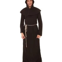HPO Adult Men's Monk Robe Costume | Black Halloween Costumes