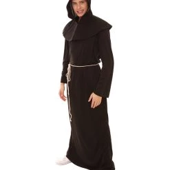 HPO Adult Men's Monk Robe Costume | Black Halloween Costumes