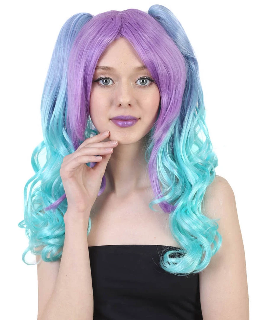 HPO Men's Allure Wavy Purple Blue Womens Wig | Cosplay Halloween Wig | Premium Breathable Capless Cap 1 HPO Men's Allure Wavy Purple Blue Womens Wig | Cosplay Halloween Wig | Premium Breathable Capless Cap
