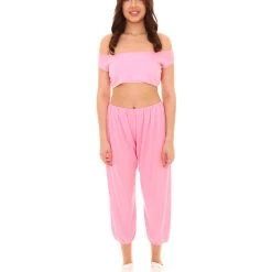 HPO Adult Women's Belly Dance 3 Pc Arbian Costume | Pink Cosplay Costume