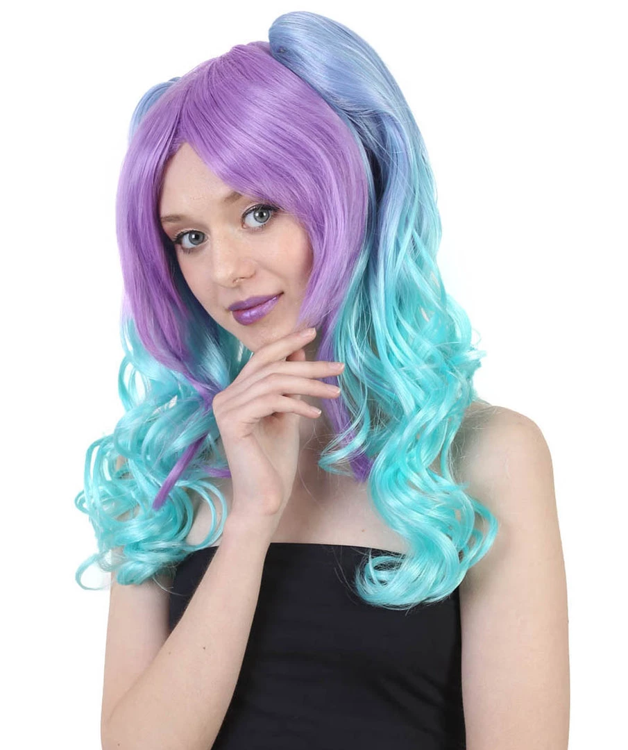 HPO Men's Allure Wavy Purple Blue Womens Wig | Cosplay Halloween Wig | Premium Breathable Capless Cap 3 HPO Men's Allure Wavy Purple Blue Womens Wig | Cosplay Halloween Wig | Premium Breathable Capless Cap