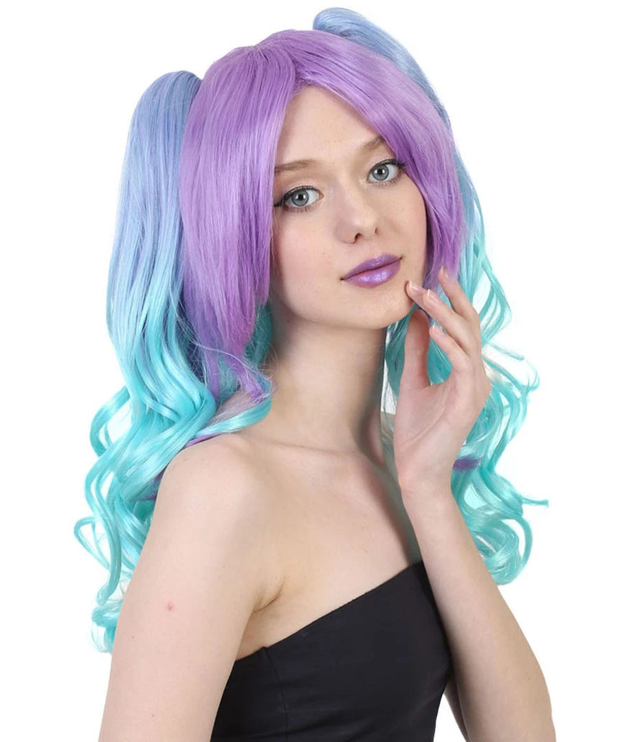 HPO Men's Allure Wavy Purple Blue Womens Wig | Cosplay Halloween Wig | Premium Breathable Capless Cap 6 HPO Men's Allure Wavy Purple Blue Womens Wig | Cosplay Halloween Wig | Premium Breathable Capless Cap