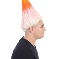 BC Unisex Adult & Kids Wig | Trolls Orange & White Wig | Premium Breathable Capless Cap