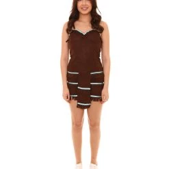 HPO Adult Women's Native American Dress Costume | Brown Cosplay Costume