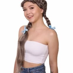 HPO Womens Kansas Farm Girl Wig | CowGirl Traditional Braided Halloween Wig | Premium Breathable Capless Cap Women's