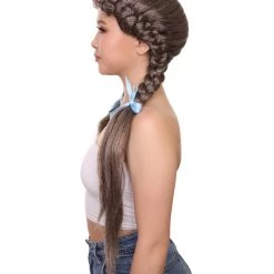 HPO Womens Kansas Farm Girl Wig | CowGirl Traditional Braided Halloween Wig | Premium Breathable Capless Cap Women's