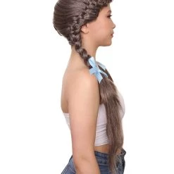 HPO Womens Kansas Farm Girl Wig | CowGirl Traditional Braided Halloween Wig | Premium Breathable Capless Cap Women's