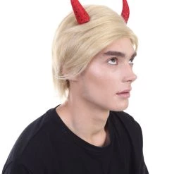 HPO President II Wig W/ Red Sequined Devil Horns | Blonde Short Wig | Premium Breathable Capless Cap SALE