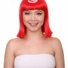 FLAGWIGS Tunisia Flag Sport Party Bob Wig | Sexy Cosplay Party Halloween Wig | Premium Breathable Capless Cap Women's