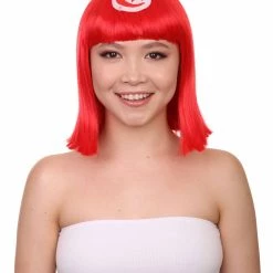FLAGWIGS Tunisia Flag Sport Party Bob Wig | Sexy Cosplay Party Halloween Wig | Premium Breathable Capless Cap Women's
