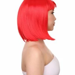 FLAGWIGS Tunisia Flag Sport Party Bob Wig | Sexy Cosplay Party Halloween Wig | Premium Breathable Capless Cap Women's