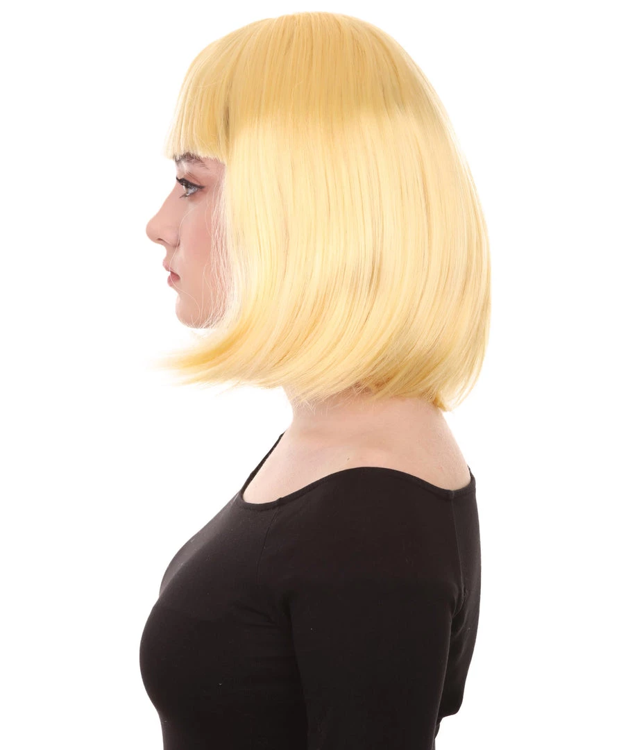HPO Womens Actress Wig | Blonde Medium Bob Wig | Premium Breathable Capless Cap Men's 3 HPO Womens Actress Wig | Blonde Medium Bob Wig | Premium Breathable Capless Cap Men's