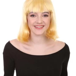 HPO Womens Actress Wig | Blonde Medium Bob Wig | Premium Breathable Capless Cap Men's