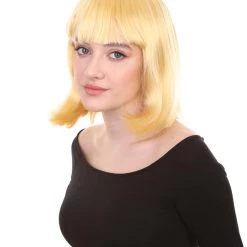 HPO Womens Actress Wig | Blonde Medium Bob Wig | Premium Breathable Capless Cap Men's