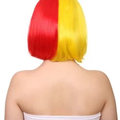 FLAGWIGS Colombia Flag Sport Party Bob Wig | Patriotic Character Cosplay Halloween Wig | Premium Breathable Capless Cap 12 FLAGWIGS Colombia Flag Sport Party Bob Wig | Patriotic Character Cosplay Halloween Wig | Premium Breathable Capless Cap