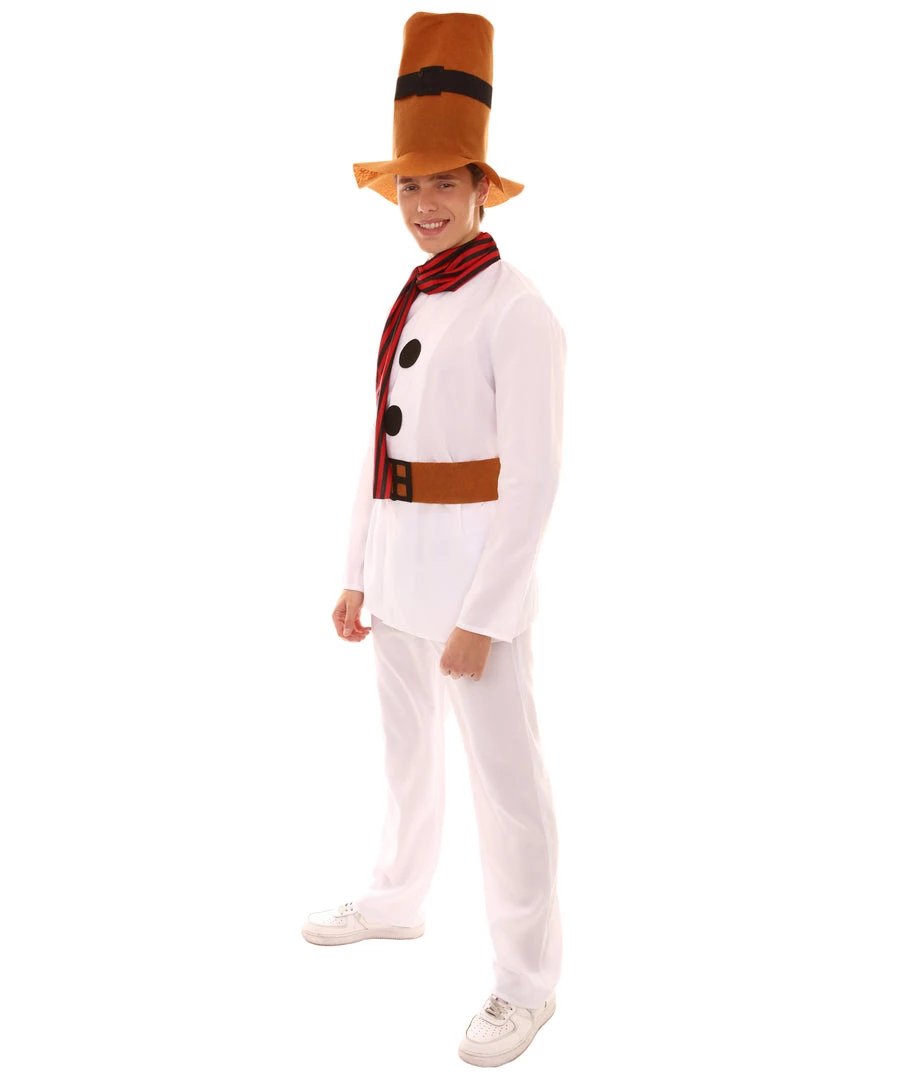 HPO Adult Men's Mr Snowman Costume | White Halloween Costume 3 HPO Adult Men's Mr Snowman Costume | White Halloween Costume