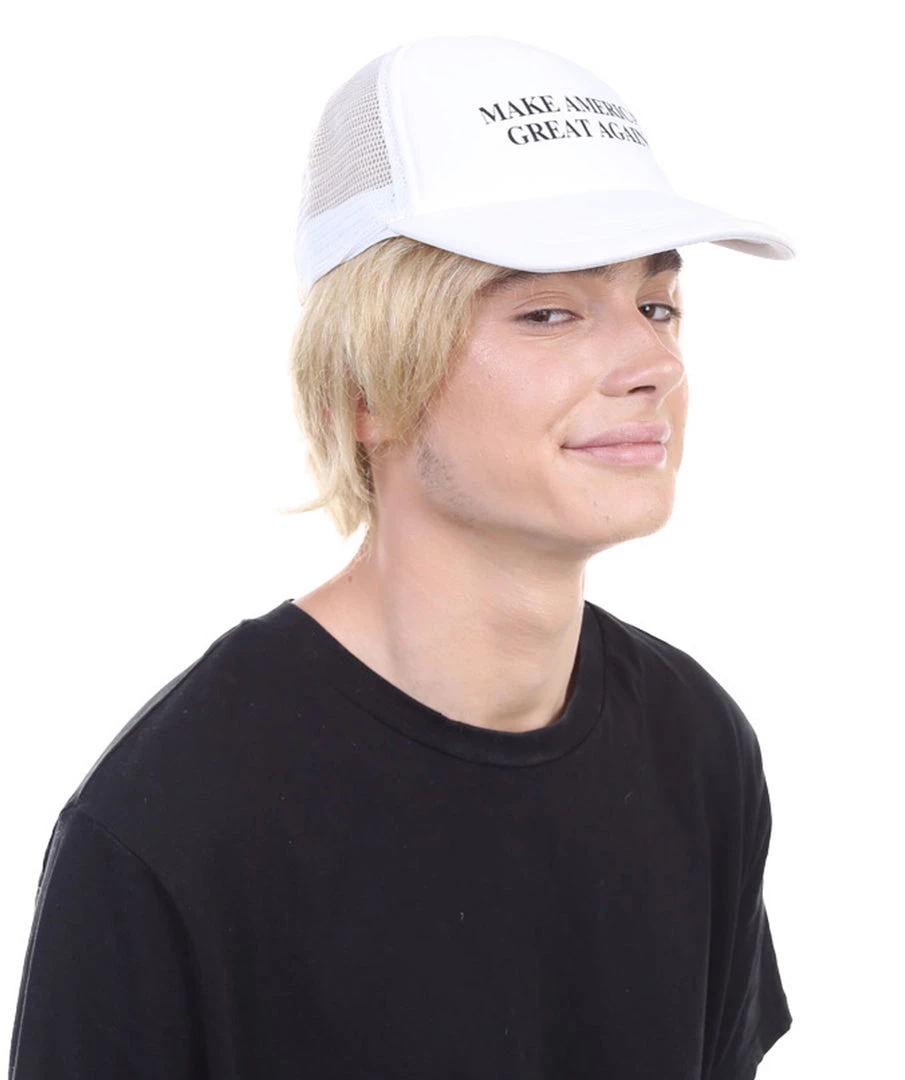 HPO President II Mens Wig W/ Make America Great Again Hat | Blonde Wig | Premium Breathable Capless Cap 4 HPO President II Mens Wig W/ Make America Great Again Hat | Blonde Wig | Premium Breathable Capless Cap
