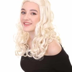 HPO Queen Womens Wig | White Movie Long Wavy Wig | Premium Breathable Capless Cap Men's