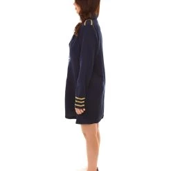 HPO Adult Women's Air Hostess Dress Costume | Blue Cosplay Costume