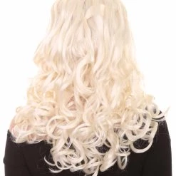 HPO Queen Womens Wig | White Movie Long Wavy Wig | Premium Breathable Capless Cap Men's