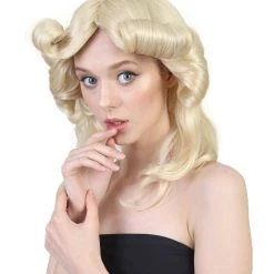 HPO Men's Womens Goddess Wig | Blonde Medium Halloween Wig | Premium Breathable Capless Cap