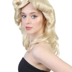 HPO Men's Womens Goddess Wig | Blonde Medium Halloween Wig | Premium Breathable Capless Cap