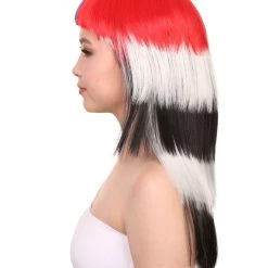 FLAGWIGS Women's South Korea Flag Sport Party Long Bob Wig | Premium Breathable Capless Cap 11 FLAGWIGS Women's South Korea Flag Sport Party Long Bob Wig | Premium Breathable Capless Cap