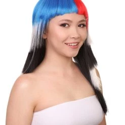 FLAGWIGS Women's South Korea Flag Sport Party Long Bob Wig | Premium Breathable Capless Cap 14 FLAGWIGS Women's South Korea Flag Sport Party Long Bob Wig | Premium Breathable Capless Cap