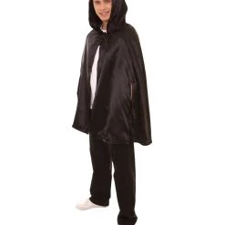 HPO Adult Men's Reversible Hooded Short Cape Costume | Multiple Color Options Halloween Costume