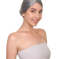 HPO Old Lady Grey Womens Wig | Grandma Cosplay Halloween Wig | Premium Breathable Capless Cap Men's