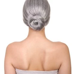 HPO Old Lady Grey Womens Wig | Grandma Cosplay Halloween Wig | Premium Breathable Capless Cap Men's