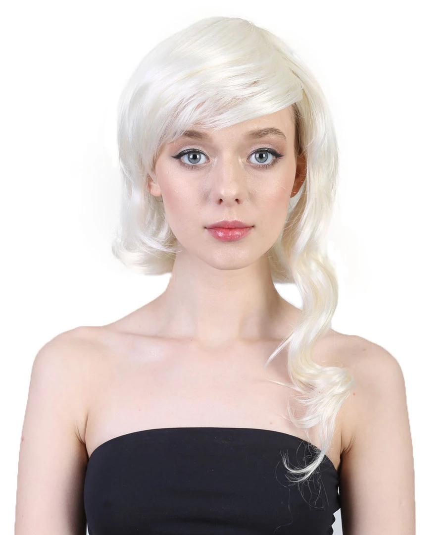 HPO Men's Pink Womens Game Wig | White TV/Movie Fancy Cosplay Halloween Wig | Premium Breathable Capless Cap 2 HPO Men's Pink Womens Game Wig | White TV/Movie Fancy Cosplay Halloween Wig | Premium Breathable Capless Cap